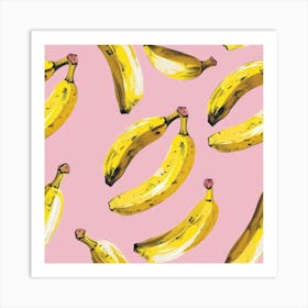 Bananas On Pink Background 8 Art Print