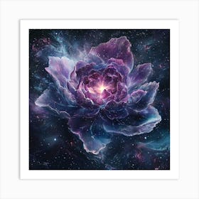 Peony Flower In Space Art Print