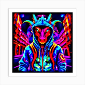 Psychedelic Hip Dragon Art Print