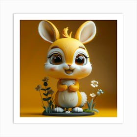 Yellow Bunny Art Print