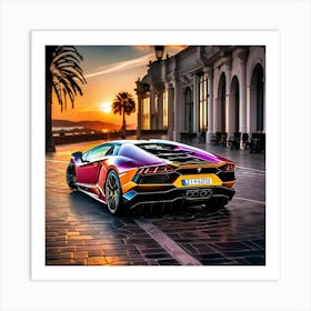 Colorful Lamborghini Art Print