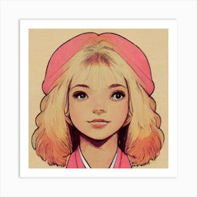 Ashley In Pink Square Art Print