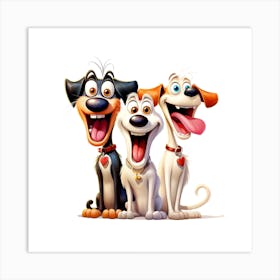 Funny dogs Art Print