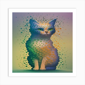 Cat With Dots Art Print