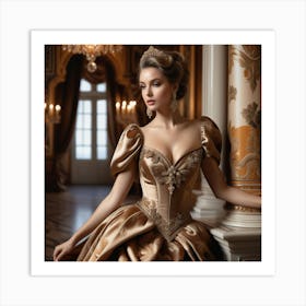 Beautiful Woman In A Ball Gown 1 Art Print