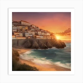 Sunset In Portugal 2 Art Print