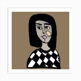 Checkered Woman Art Print