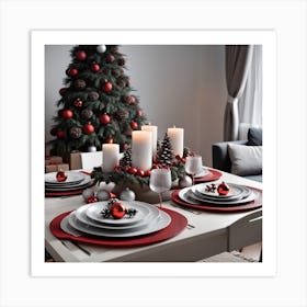 Christmas Table Setting 14 Art Print