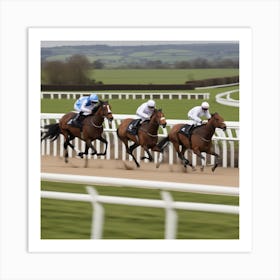 Jockeys Racing Horses 2 Art Print