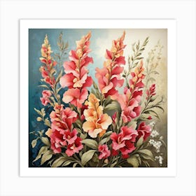 Flower Motif Painting Snapdragon Art Print 2 Art Print