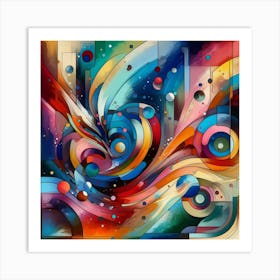 Abstract modernist colorful blots 4 Art Print