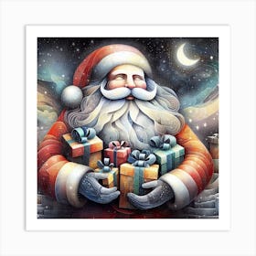 Santa Claus with Gifts Art Print