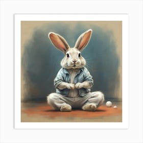 Rabbit Meditating Art Print