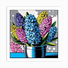 Hyacinths, pop art 1 Art Print