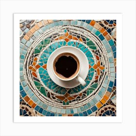 Coffee On A Mosaic 2 Art Print