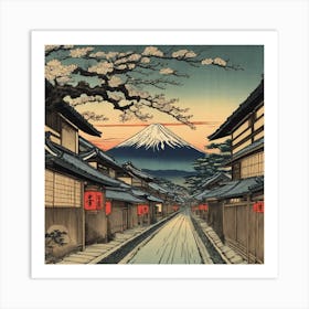 The Original Fuji In Meguro, Utagawa Hiroshige Art Print Art Print
