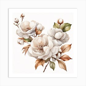 Cotton Flower branch 5 Art Print