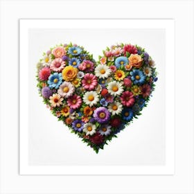 Heart Of Flowers 1 Art Print