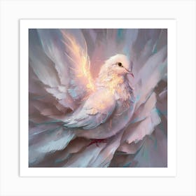 Abstract Painting Of Luminescent Dove 2 Art Print