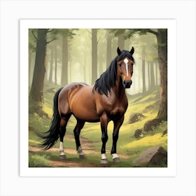 Majestic Brown Horse Art Print