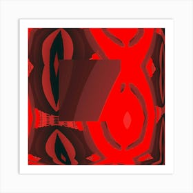 Red And Black Abstract Art Print