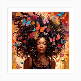 Maraclemente Abstract Black Woman Cartoonish With Colorful Hair 8fdf5c5f E83b 4fa0 Bc72 4c88e38fcb4e Art Print