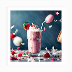 Valentine'S Day Milkshake Art Print