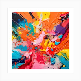 Spectrum Serenity: Abstract Painting Extravaganza Art Print