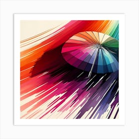 Rainbow Umbrella Art Print