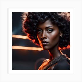 Beautiful African Woman With Curly Hair Art Print