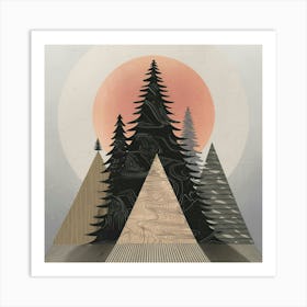 Pines In The Mountains Art Print