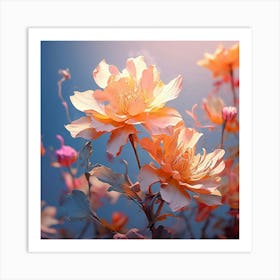 Peony Flowers Art Print