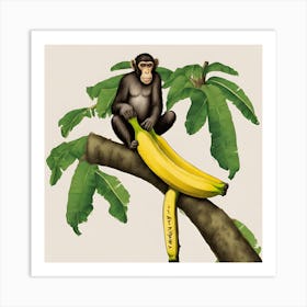 Banana Monkey Art Print