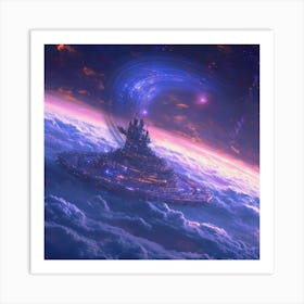 Spaceship In The Sky Art Art Print