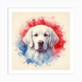 Watercolor Golden Retriever 2 Art Print