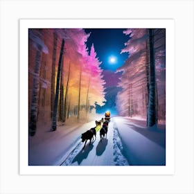 Sled Dogs In The Snow 1 Art Print