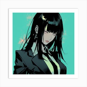 Anime Girl With Black Hair 2 Art Print