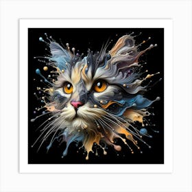 Splatter Cat Art Print