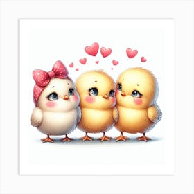 Chick Valentine's day 1 Art Print