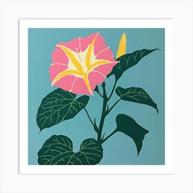 Morning Glory 3 Square Flower Illustration Art Print