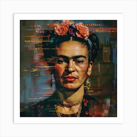 Frida Kahlo Pixelated Reality Series Art Print