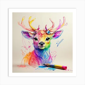 Colorful Deer 8 Art Print