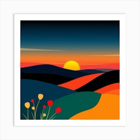 Sunset Landscape Art Print