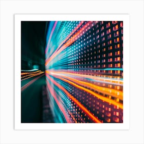 Abstract Light Trail Art Print