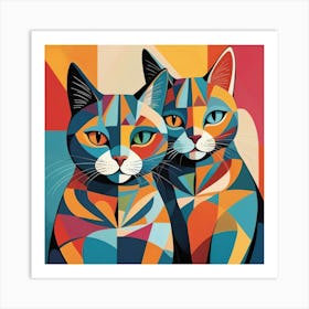 Two Cats 10 Art Print