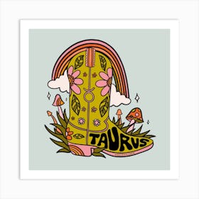 Taurus Cowboy Boot Art Print