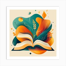 Open Book Illustration 2 Art Print