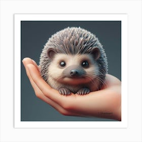 Hedgehog In Hand Art Print