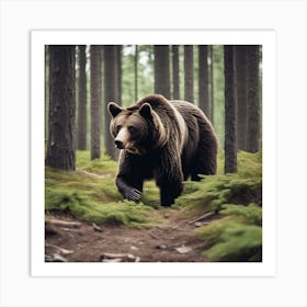 Brown Bear In The Forest 7 Art Print