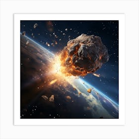 Asteroid Impact On Earth 2 Art Print